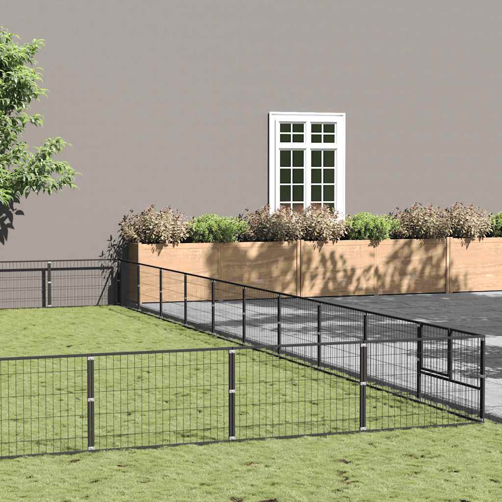 Dog Kennel Black 100 m? Steel