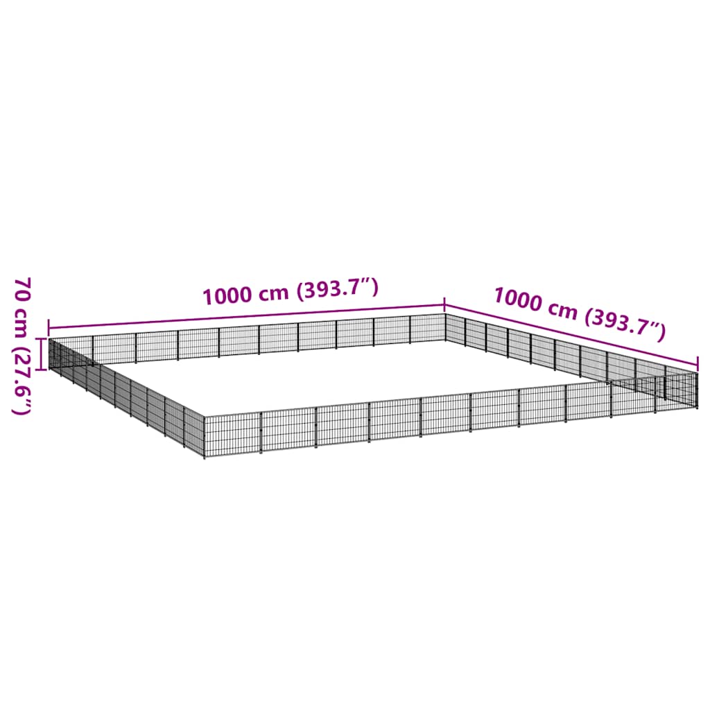 Dog Kennel Silver 100 m? Steel