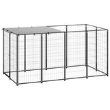 Dog Kennel Black 2.42 m? Steel