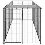 Dog Kennel Black 4.84 m² Steel - Side View
