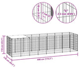 Dog Kennel Black 4.84 m? Steel