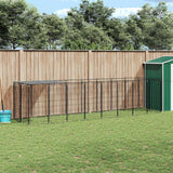 Dog Kennel Black 4.84 m? Steel