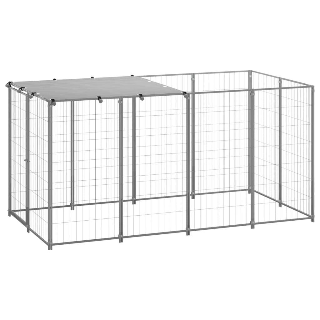 Dog Kennel Silver 2.42 m? Steel