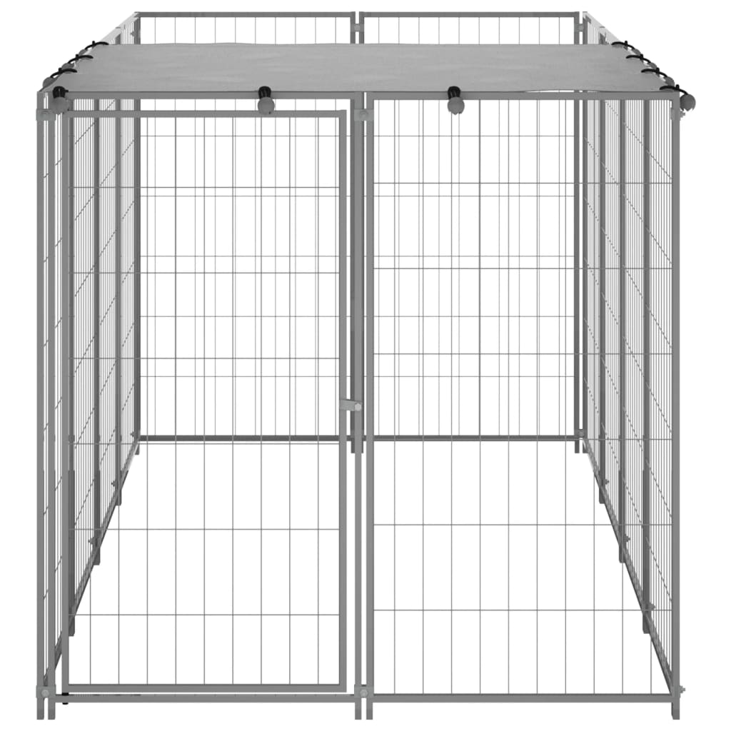 Dog Kennel Silver 2.42 m? Steel