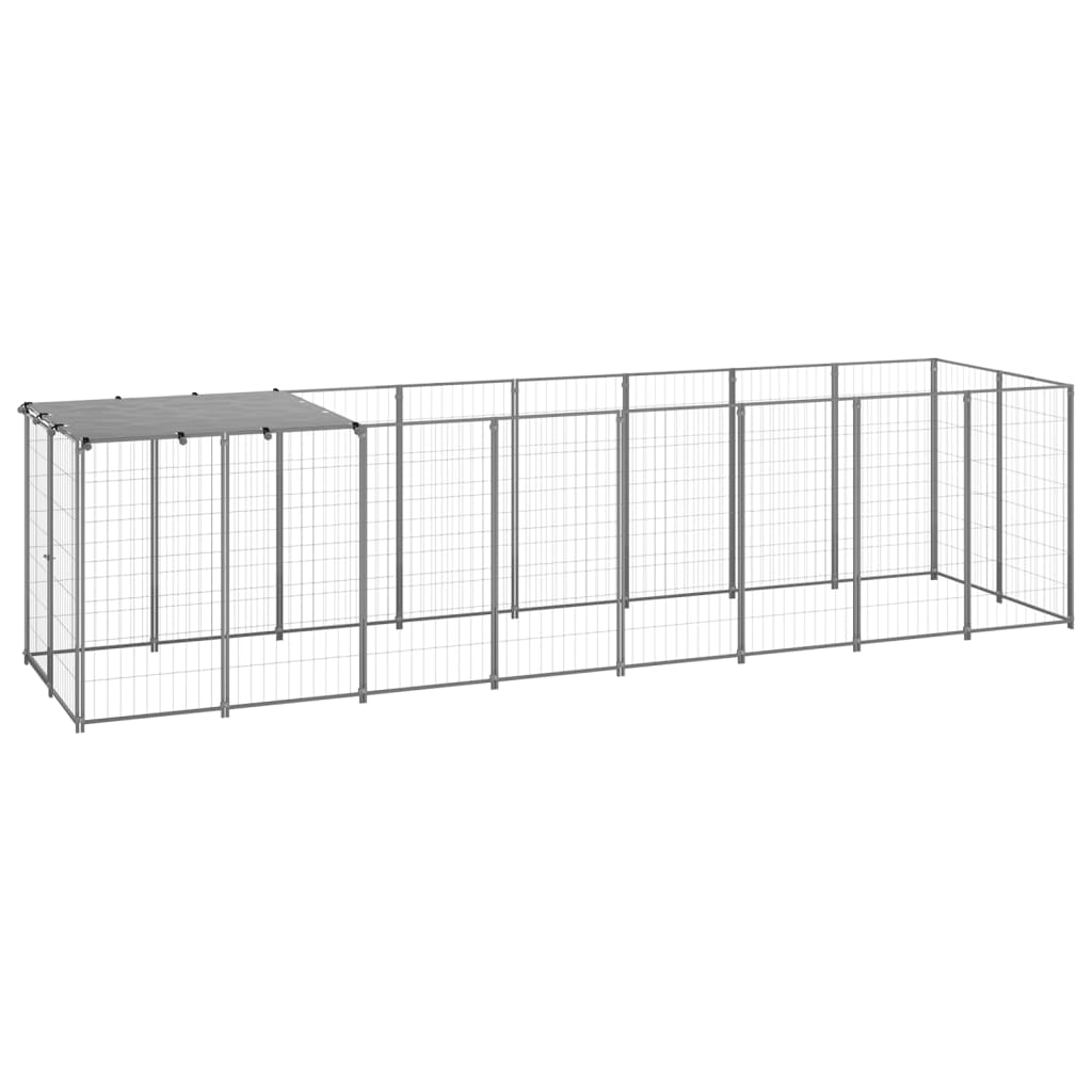 Dog Kennel Silver 4.84 m? Steel