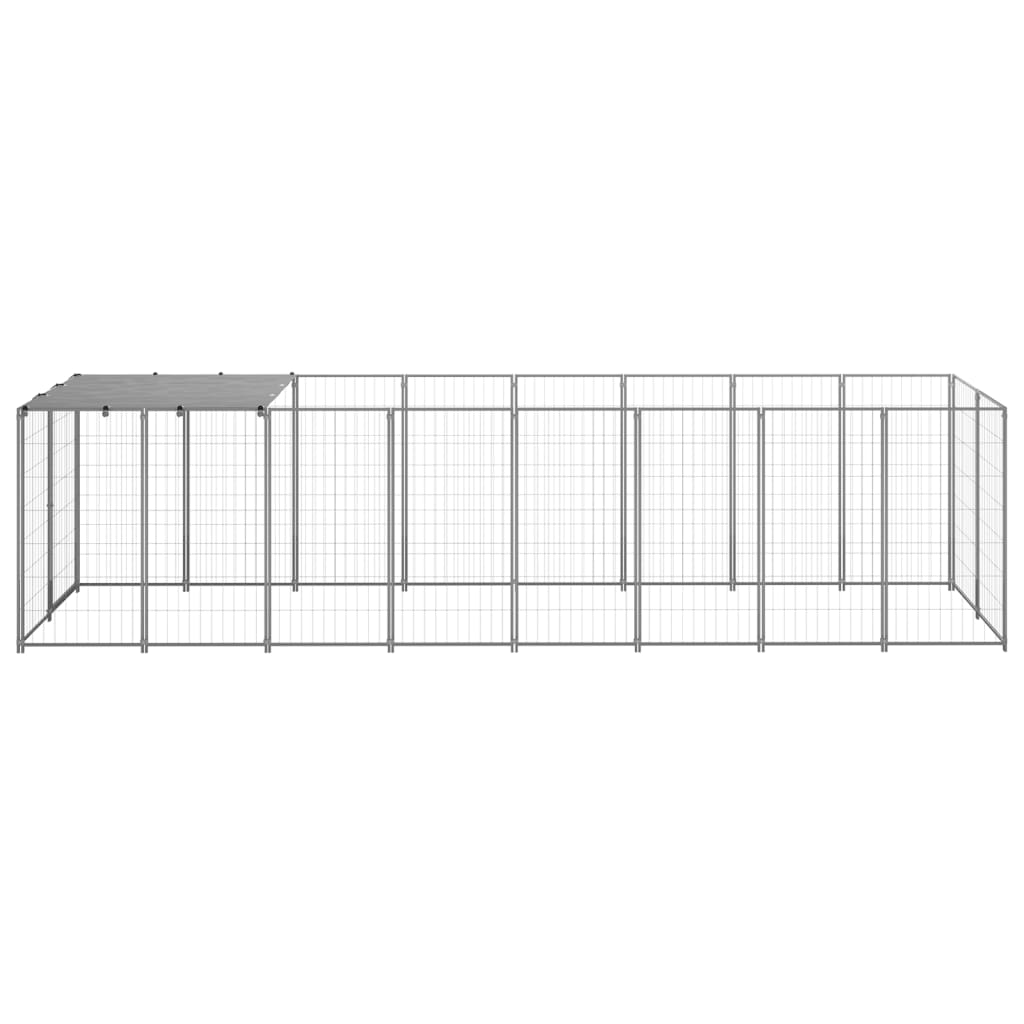 Dog Kennel Silver 4.84 m² Steel