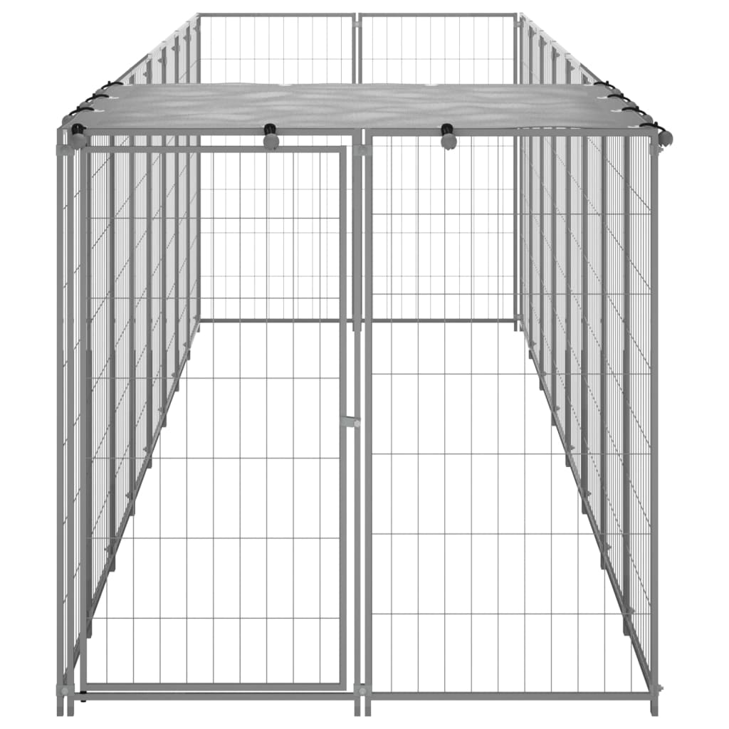 Dog Kennel Silver 4.84 m? Steel