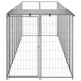 Dog Kennel Silver 4.84 m² Steel - Side View