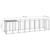 Dog Kennel Silver 4.84 m² Steel - Rear View