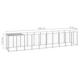 Dog Kennel Silver 6.05 m? Steel