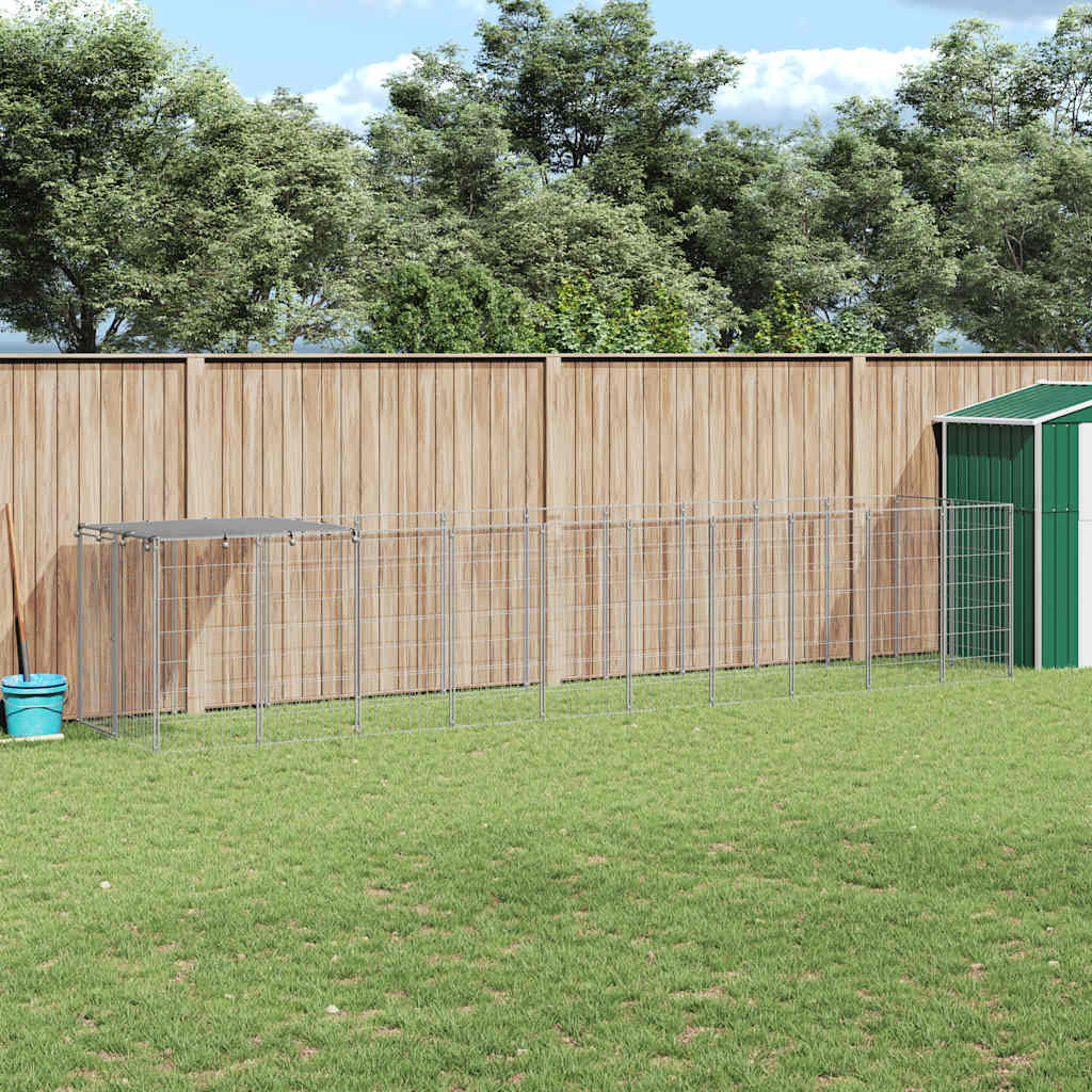 Dog Kennel Silver 6.05 m? Steel