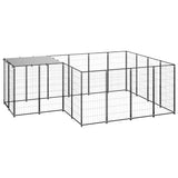 Dog Kennel Black 6.05 m² Steel