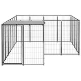 Dog Kennel Black 6.05 m? Steel