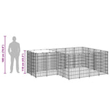 Dog Kennel Black 6.05 m? Steel