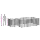 Dog Kennel Black 8.47 m? Steel
