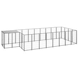 Dog Kennel Black 10.89 m? Steel
