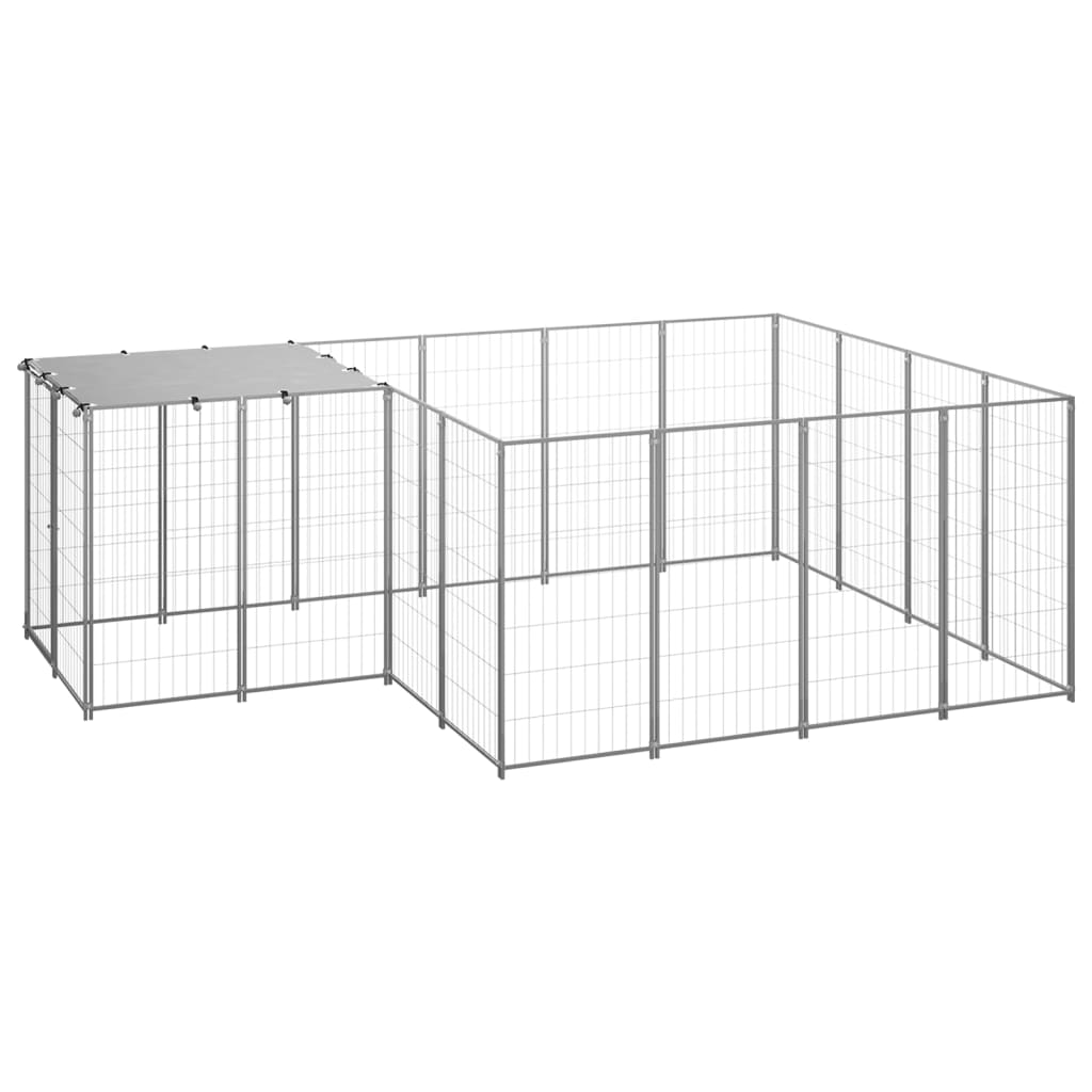 Dog Kennel Silver 6.05 m? Steel