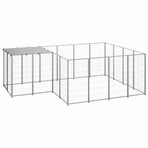 Dog Kennel Silver 6,05 m² Steel