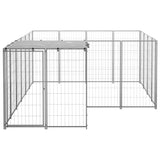 Dog Kennel Silver 6.05 m² Steel - Side View