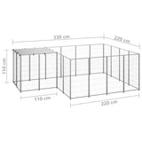 Dog Kennel Silver 6.05 m? Steel