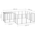 Dog Kennel Silver 6,05 m² Steel