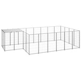 Dog Kennel Silver 8.47 m? Steel