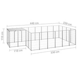 Dog Kennel Silver 8.47 m? Steel