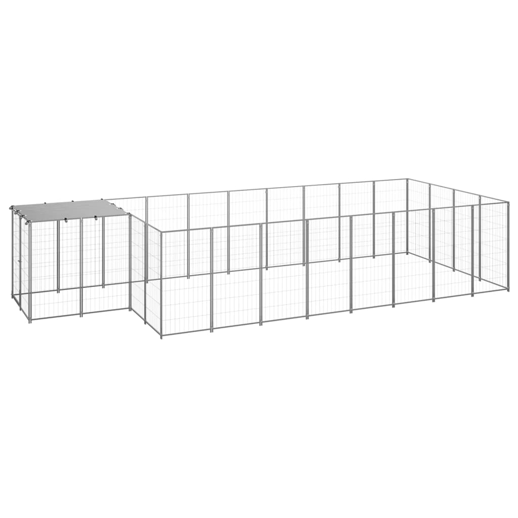 Dog Kennel Silver 10.89 m? Steel