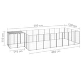 Dog Kennel Silver 10.89 m? Steel