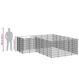 Dog Kennel Black 8.47 m? Steel
