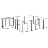 Dog Kennel Black 12.1 m? Steel