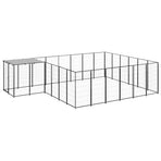 Dog Kennel Black 12,1 m² Steel