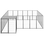 Dog Kennel Black 12,1 m² Steel