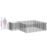 Dog Kennel Black 12.1 m? Steel