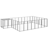 Dog Kennel Black 15.73 m? Steel