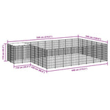 Dog Kennel Black 15.73 m? Steel