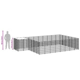 Dog Kennel Black 15.73 m? Steel