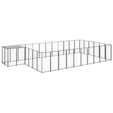 Dog Kennel Black 19.36 m? Steel