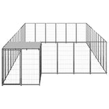 Dog Kennel Black 19.36 m? Steel