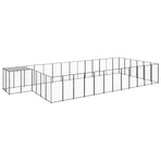 Dog Kennel Black 22,99 m² Steel