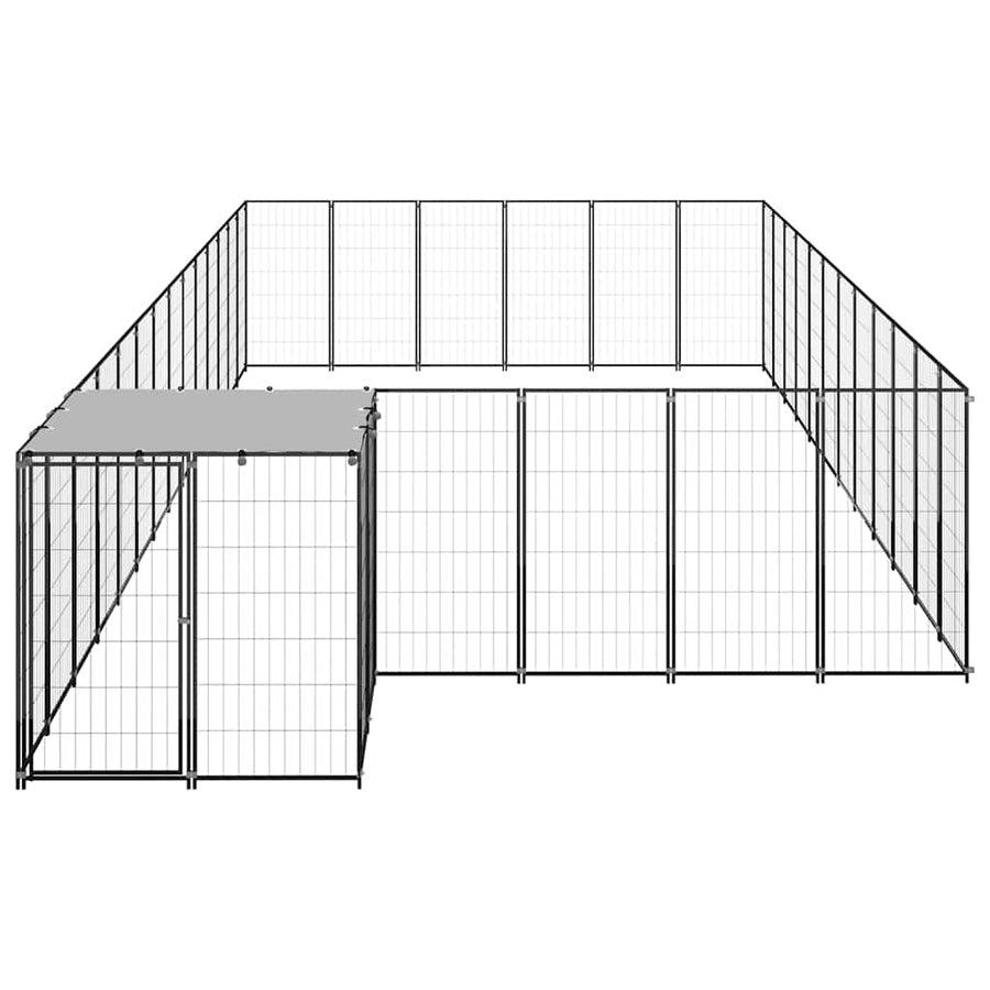 Dog Kennel Black 22,99 m² Steel