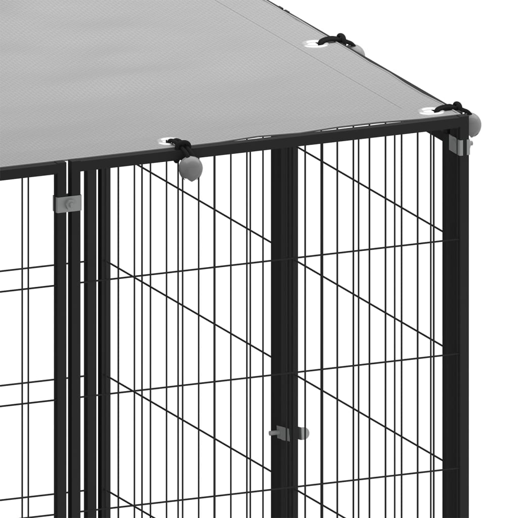 Dog Kennel Black 22.99 m? Steel