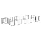 Dog Kennel Black 26.62 m? Steel