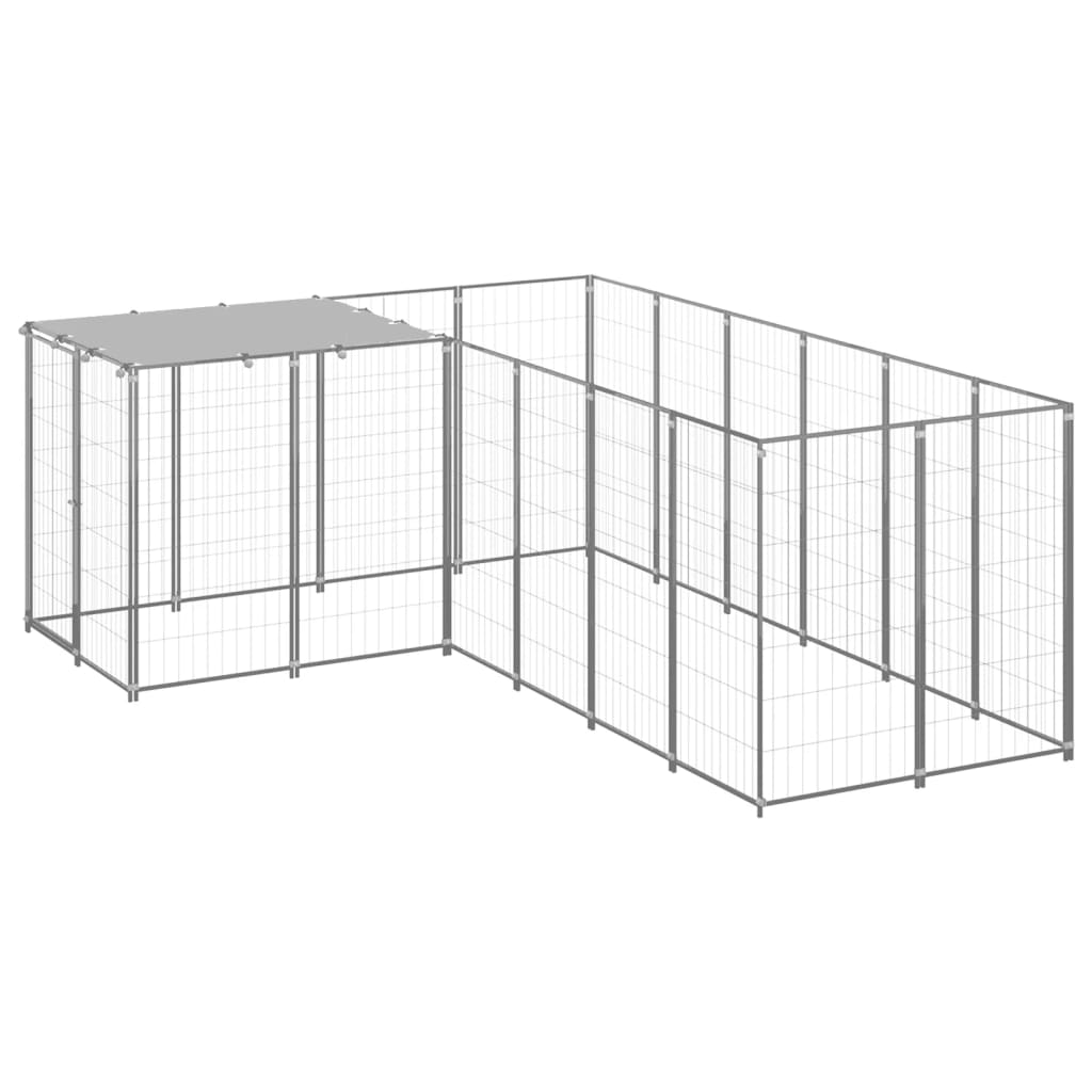 Dog Kennel Silver 4.84 m? Steel