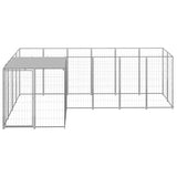 Dog Kennel Silver 4.84 m² Steel - Front View