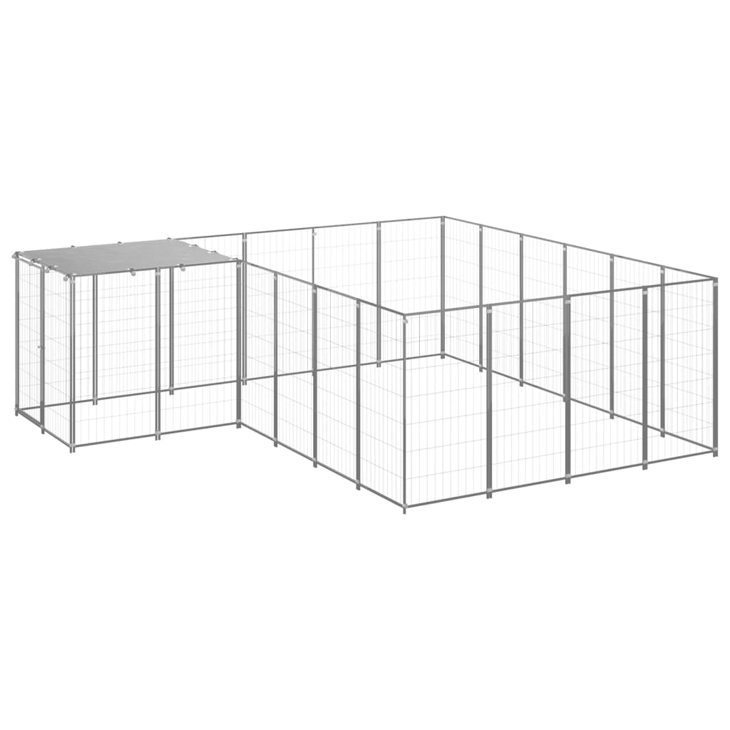 Dog Kennel Silver 8.47 m? Steel