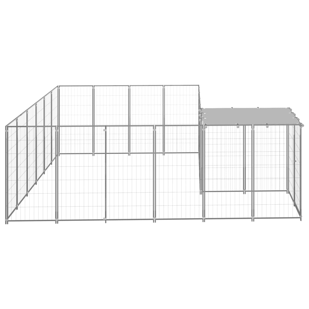 Dog Kennel Silver 8.47 m? Steel