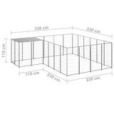 Dog Kennel Silver 8.47 m? Steel