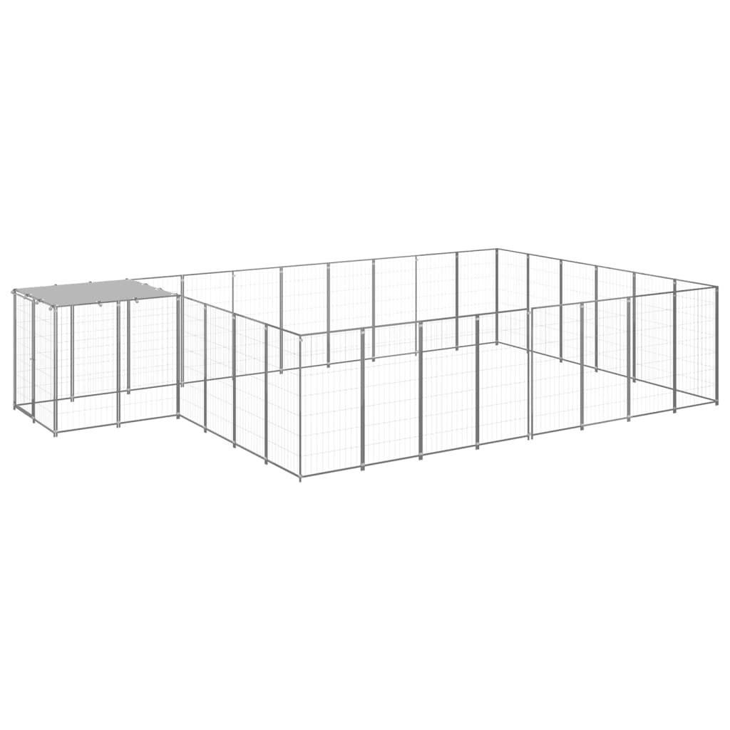 Dog Kennel Silver 15.73 m? Steel