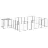 Dog Kennel Silver 15.73 m? Steel - Front View